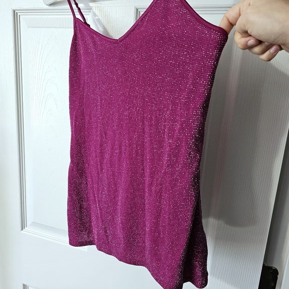Express Metallic V-Neck Cami Tank Top - Size M - Picture 9 of 10